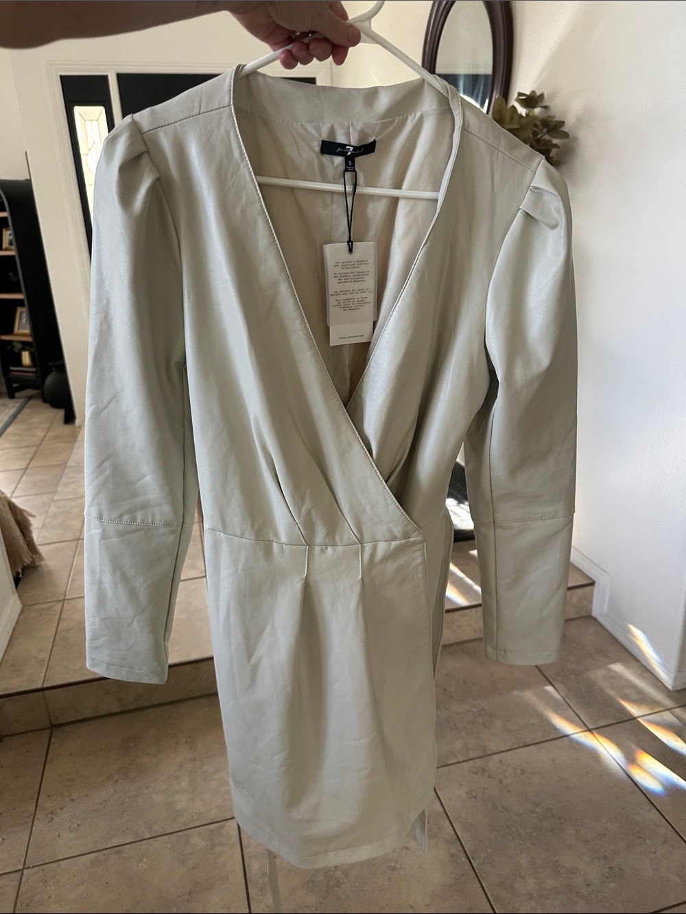 7 For All Mankind Wrap-Style Blazer Dress in Pale Sage